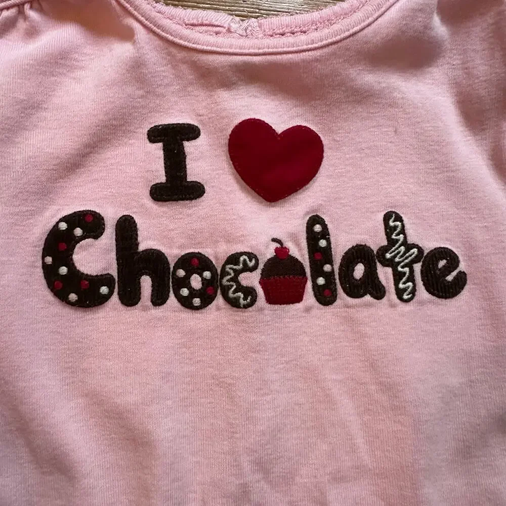 Gymboree‎ pink Chocolate long bubble sleeve shirt SIZE 2